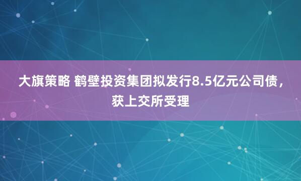 大旗策略 鹤壁投资集团拟发行8.5亿元公司债，获上交所受理